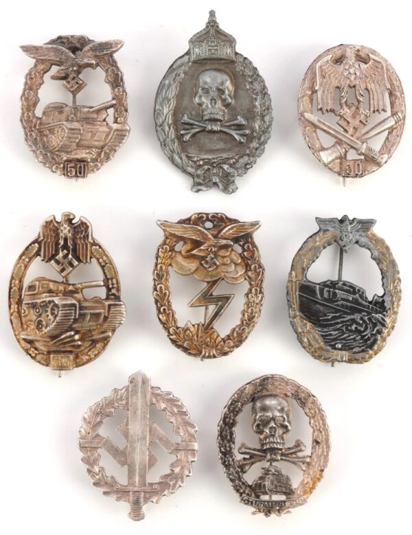8 WWII GERMAN THIRD REICH BADGES