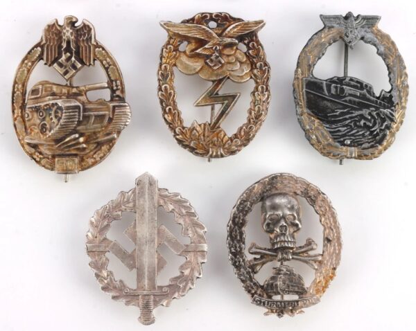 8 WWII GERMAN THIRD REICH BADGES - Image 3